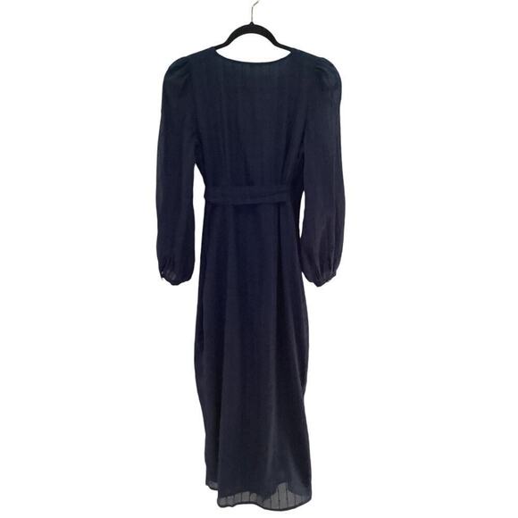 Emerson Fry India Collection Bishop Sleeve Dress In Dot Stripe Maritime Organic - Picture 8 of 13